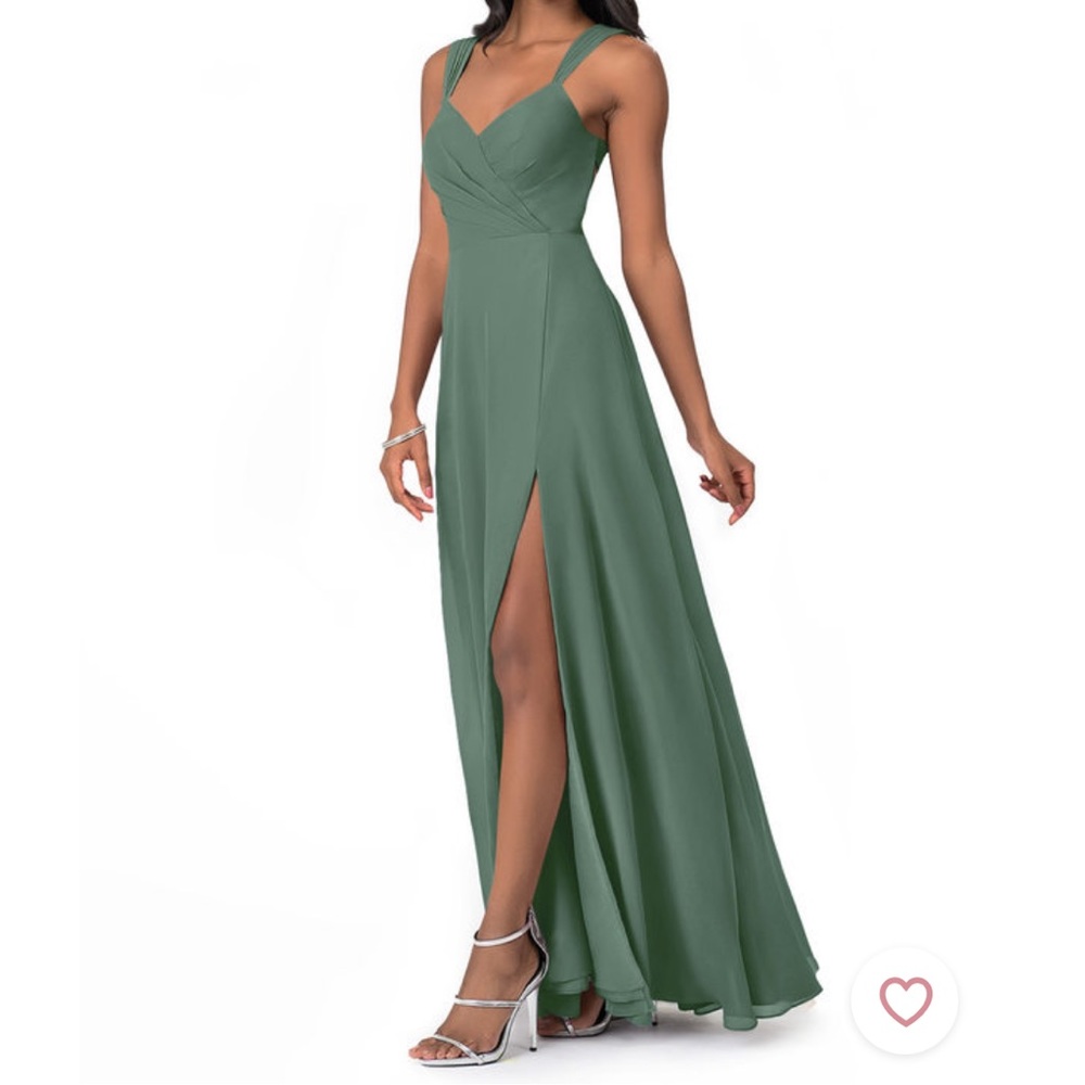 Azazie Bridesmaides Eucalyptus Sweetheart A Line Slit Dress -Nahrin
